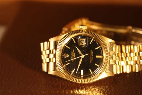 rolex 1601 black dial gilt|rolex 1601 datejust value.